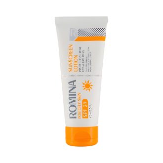 لوسیون ضد آفتاب بی رنگ SPF‏25 مناسب پوست چرب 75 میل رومینا